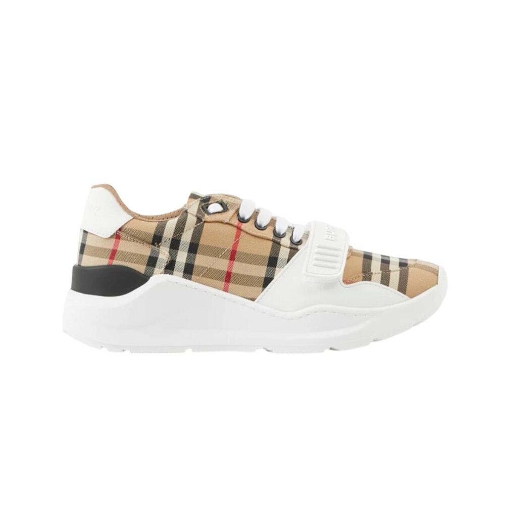 Burberry - Check and Leather Sneakers - Size 41